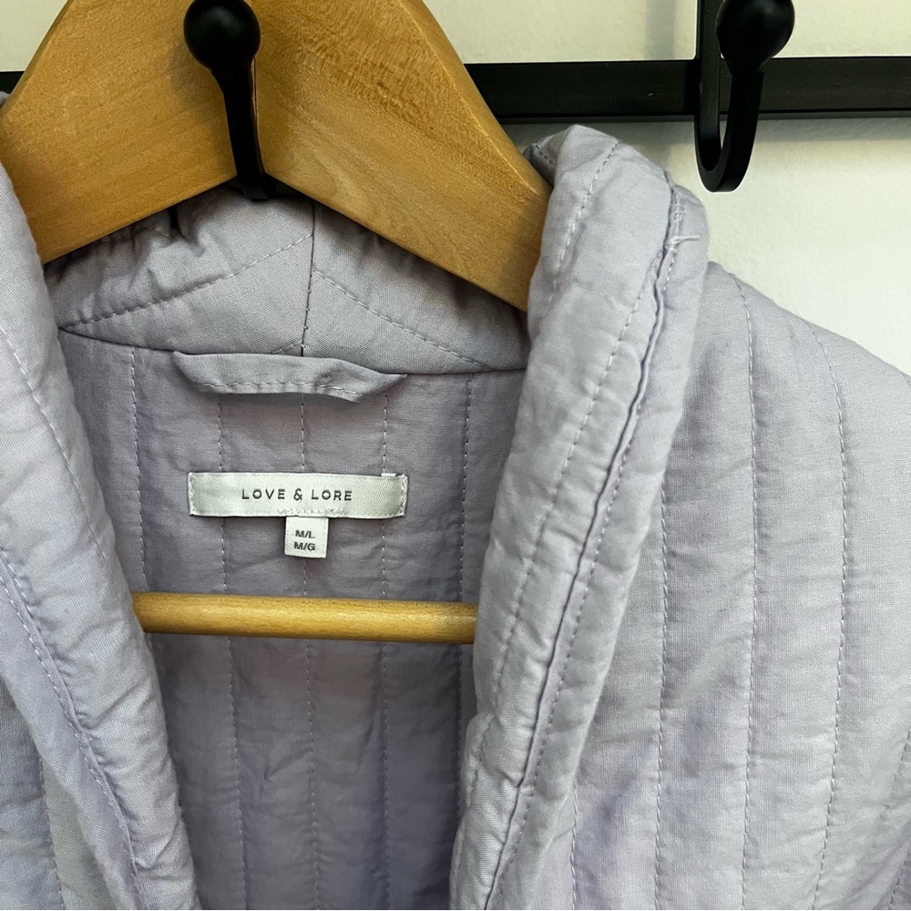 Lilac Quilted Wrap Robe Jacket - Picture 3 of 6